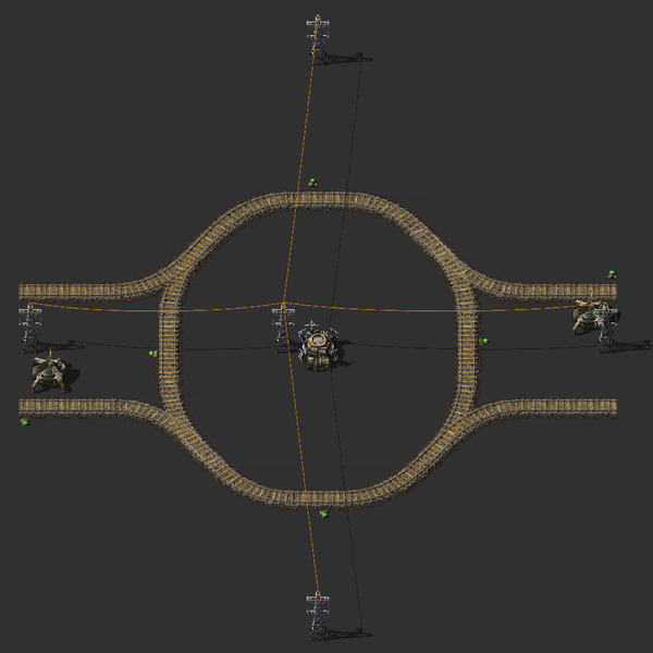 Train 2-Way Roundabout (Through) Blueprint Image