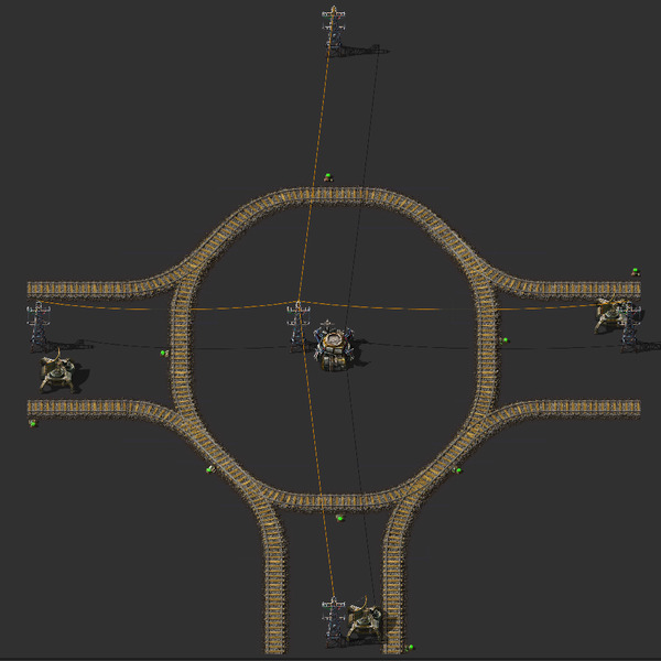 Train 3-Way Roundabout Blueprint Image