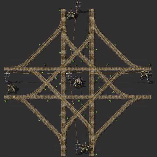 Train 4-Way Intersection Blueprint Image