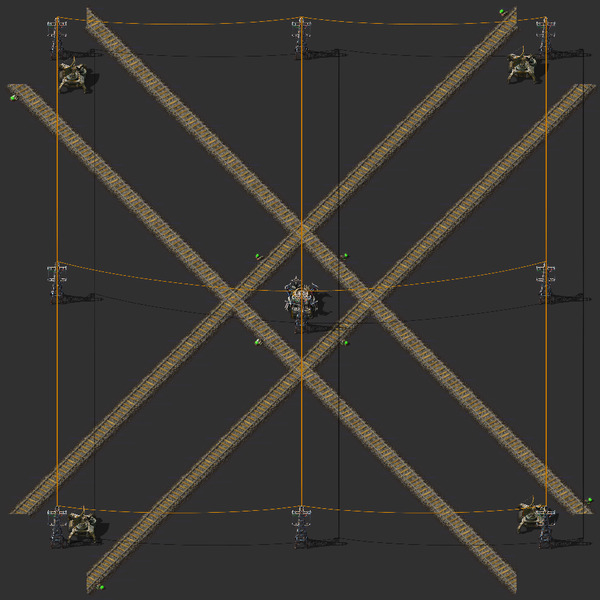 Diagonal Train Crossing Blueprint Image