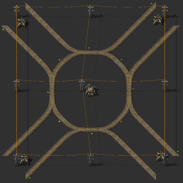Diagonal Train Roundabout Blueprint Image