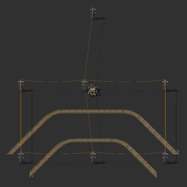 Diagonal Train Turn Segment Blueprint Image