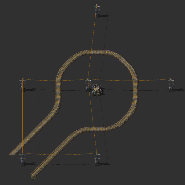 Diagonal Train U-Turn Segment Blueprint Image