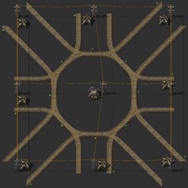 Train 8-Way Roundabout Blueprint Image